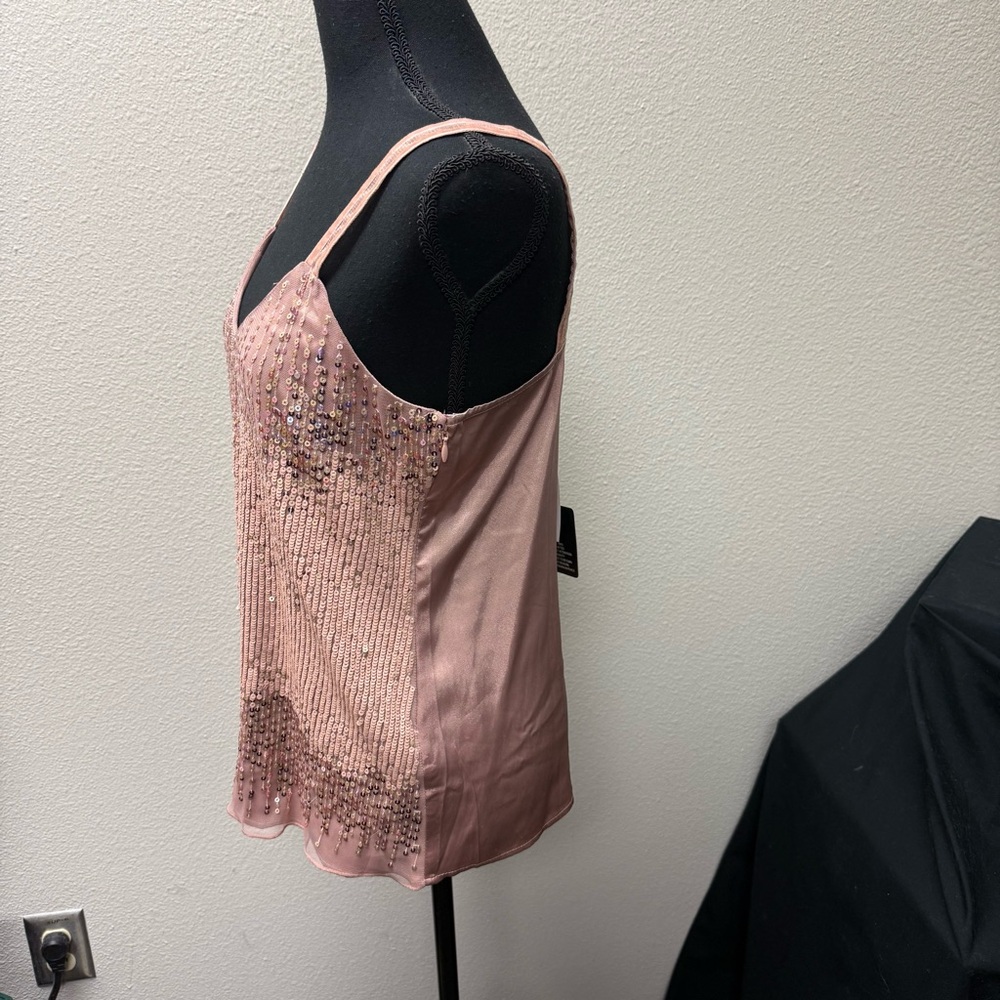 NWT White House Black Market Amelie Sequin Cami Small Antique Blush Tank - Picture 6 of 13